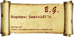 Bogdanu Geminián névjegykártya